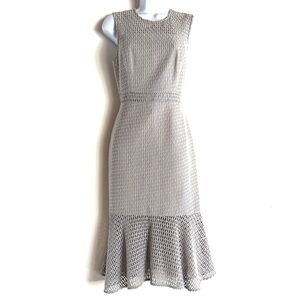 Prose & Poetry Zoe Light Gray Sleeveless Cotton Ruffle Hem Midi Dress